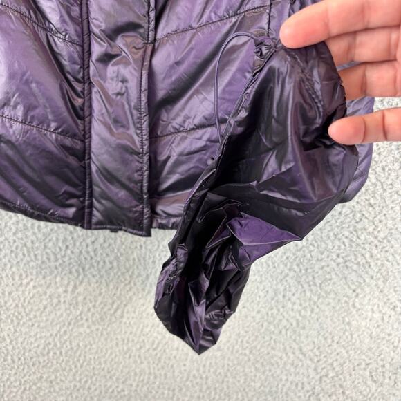 Chicos Zenergy Puffer Vest 8/10 Purple Gorpcore Nylon Full Zip Pockets w/ Bag - Picture 4 of 10